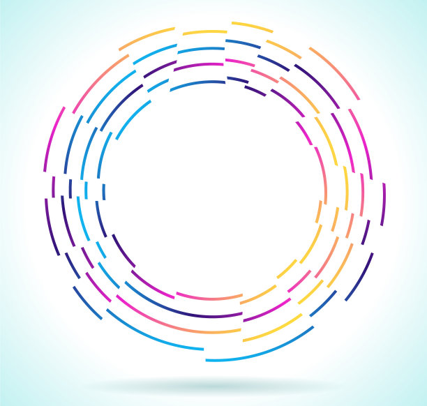 五彩彩虹圈孤立在白色图片下载