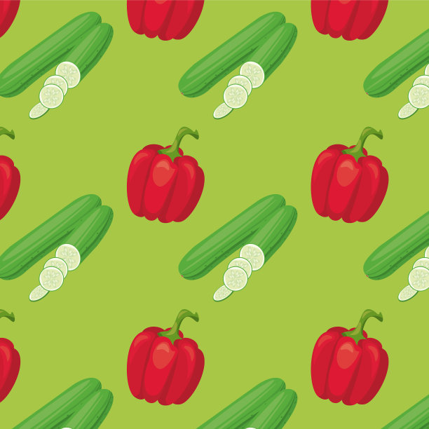 新鲜的本地蔬菜，黄瓜和胡椒图片下载