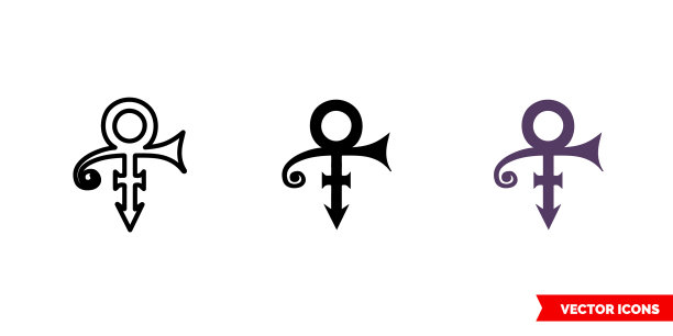 爱的象征图标3种颜色黑白图片下载