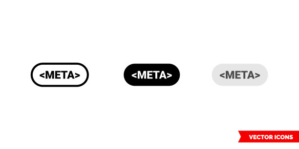 Meta图标3种颜色黑白图片下载