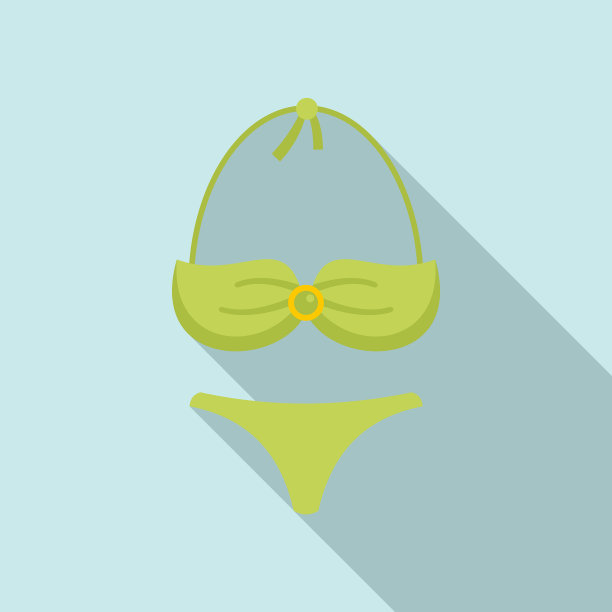 比基尼泳装图标平坦的风格图片下载