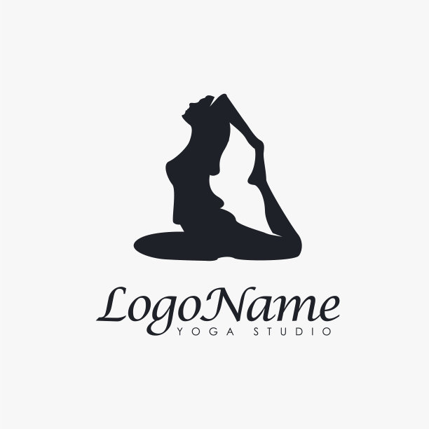 女人瑜伽姿势标志图标模板图片下载