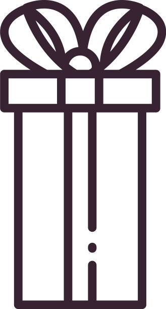 带有蝴蝶结线条风格图标的高礼物图片下载