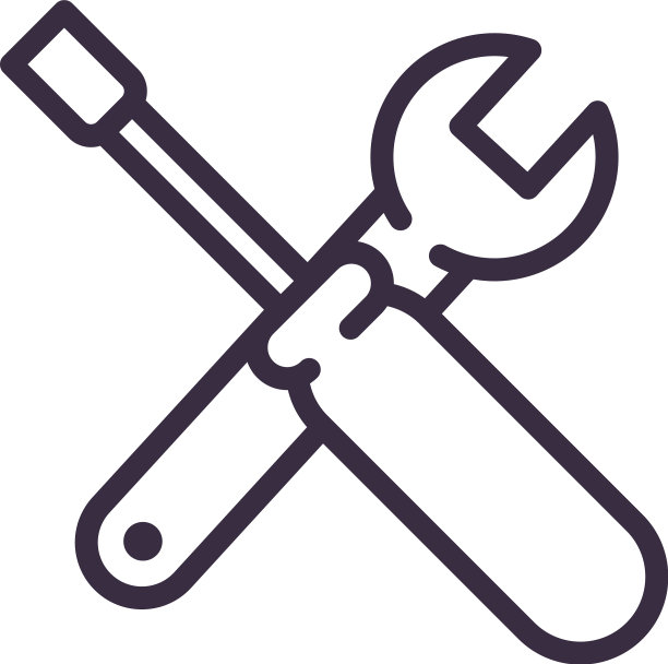 扳手和螺丝刀线条样式图标图片下载