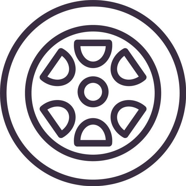 汽车车轮线条造型图标设计图片下载