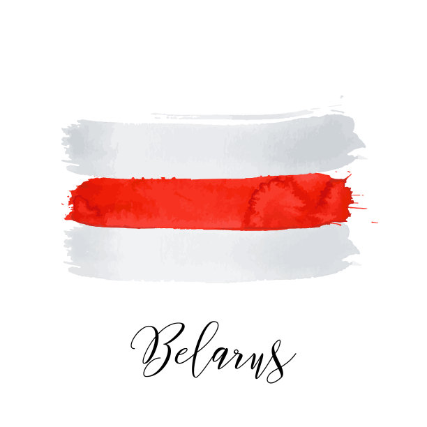 白俄罗斯水彩抗议象征白红白图片下载