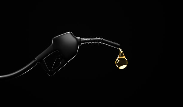 黑色的汽油喷油器在黑色背景上加油或纯燃料。3 d渲染。图片下载