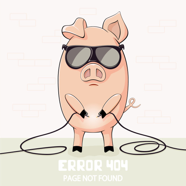 小粉红猪和断了的电线图片下载