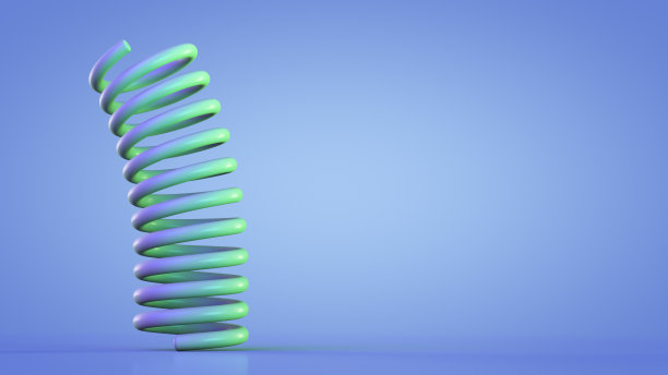 弹簧从表面弹开。副本的空间。图片下载
