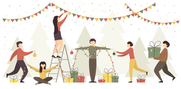 女人和男人装饰圣诞节图片下载