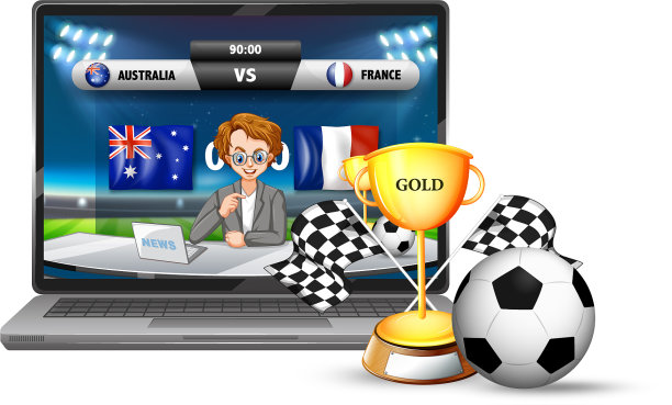 足球比赛比分新闻在笔记本电脑屏幕上图片下载