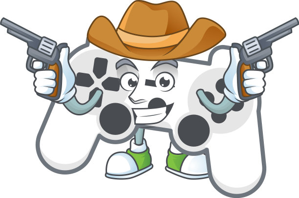 勇敢的手持枪的白色操纵杆牛仔图片下载