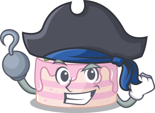 可爱的草莓蛋糕与帽子吉祥物设计图片下载