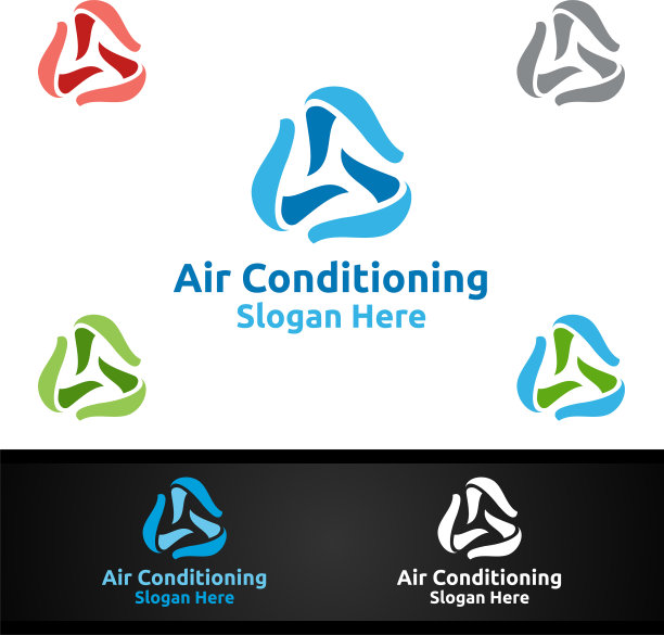 雪空调和供暖服务标志图片下载