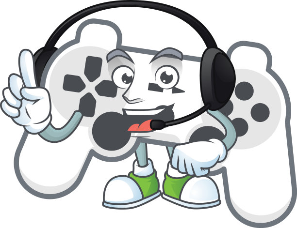 甜美的白色操纵杆卡通人物设计图片下载