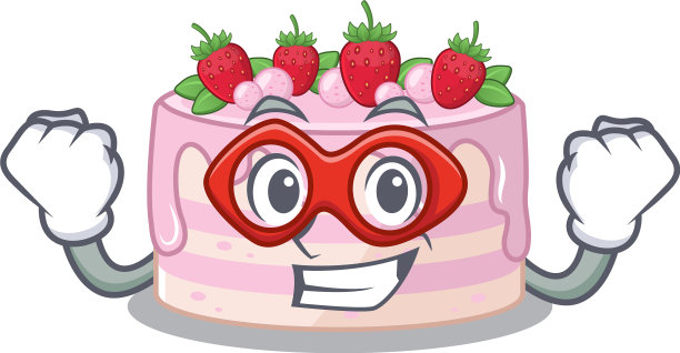 一个卡通概念草莓蛋糕表演图片下载
