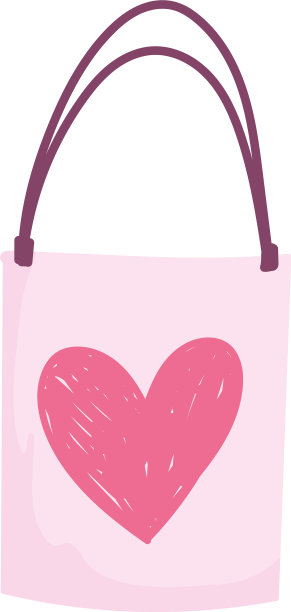 购物袋礼品爱心浪漫卡通图片下载