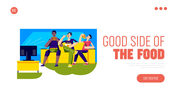 快餐和营养登陆页面设计图片下载