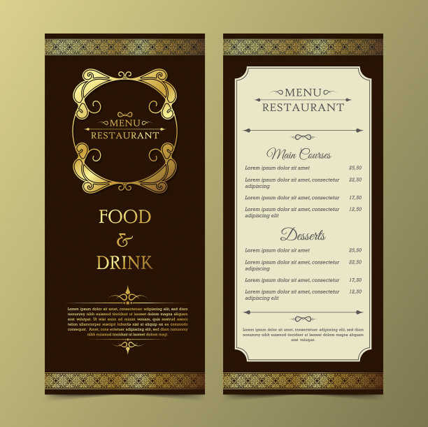 餐厅或咖啡馆菜单设计模板图片下载