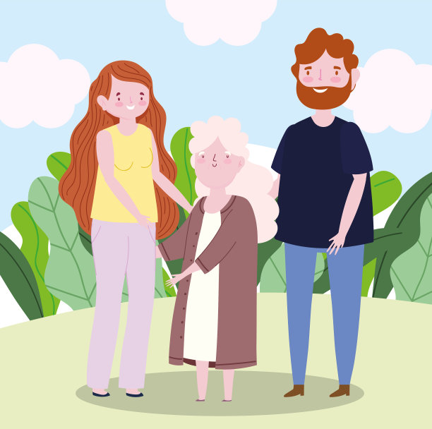 家人奶奶和父母在一起图片下载