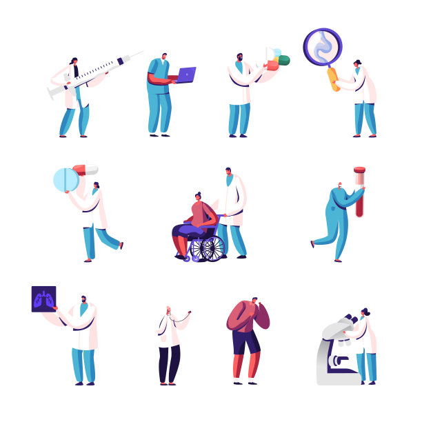 设小男女医生和病人图片下载