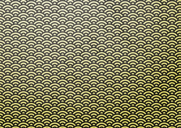 带有金色和黑色波形图案的日本纸。图片下载
