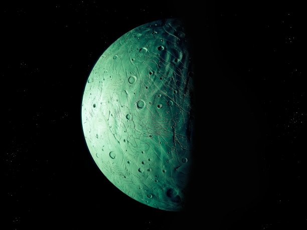 太空中美丽的绿色星球图片下载