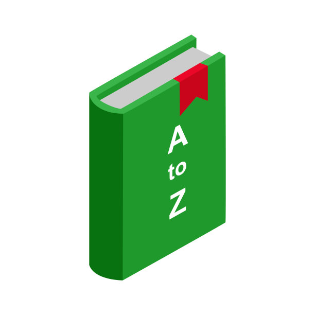 彩色字典书图标等距3d风格图片下载