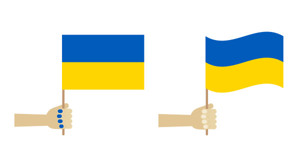 人们举着乌克兰国旗图片下载