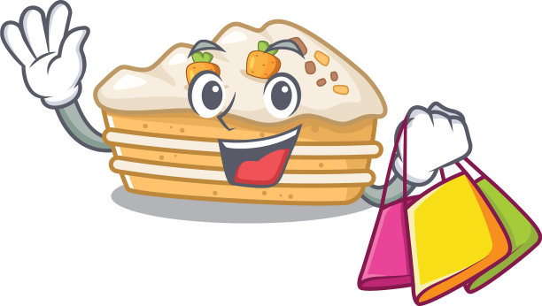 一个友好丰富的胡萝卜蛋糕挥舞着图片下载