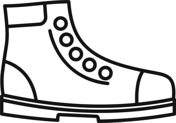 徒步靴的图标轮廓风格图片下载