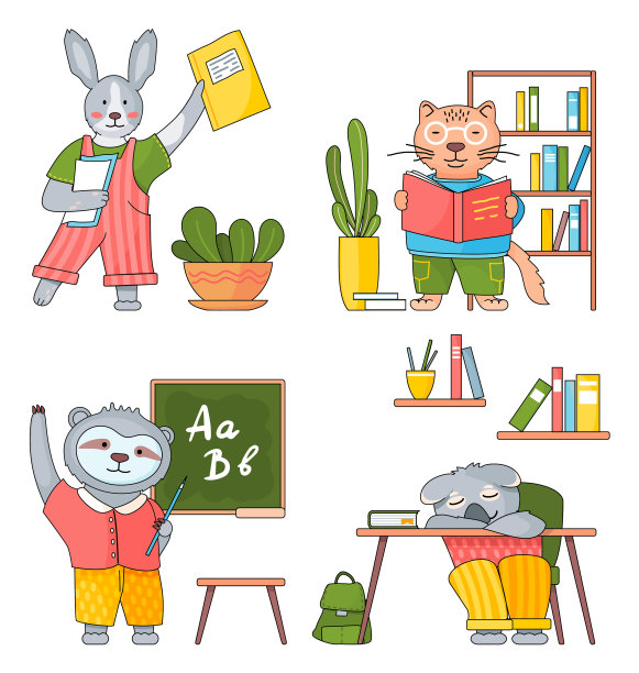 动物在教室集合图片下载