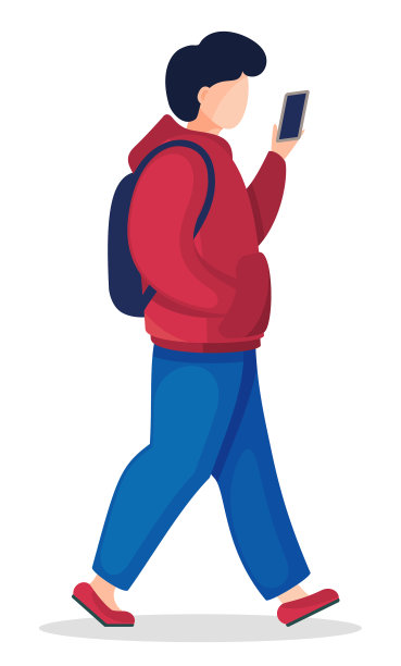 卡通偶像年轻人穿着连帽衫图片下载