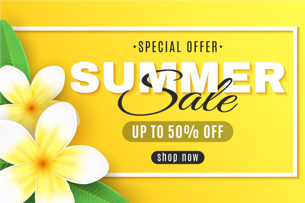 夏季网上出售鸡蛋花横幅上的一朵图片下载