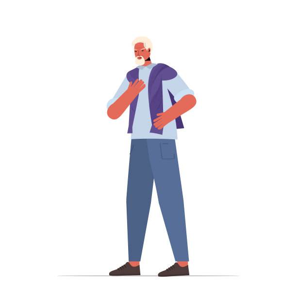 老人穿着休闲时髦的衣服，老年男性图片下载