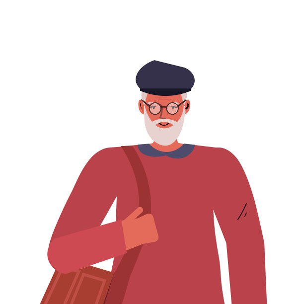 老人穿着休闲时髦的衣服，老年男性图片下载