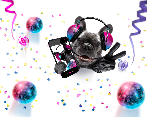 DJ迪斯科舞蹈音乐俱乐部派对镜子球图片下载