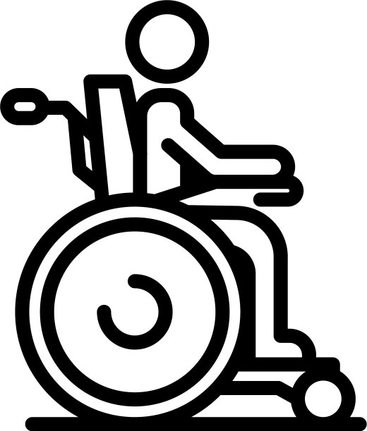 男孩轮椅包容性教育图标大纲图片下载