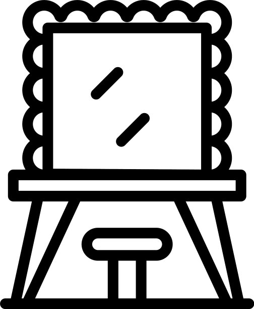 镜演员化妆间图标轮廓风格图片下载