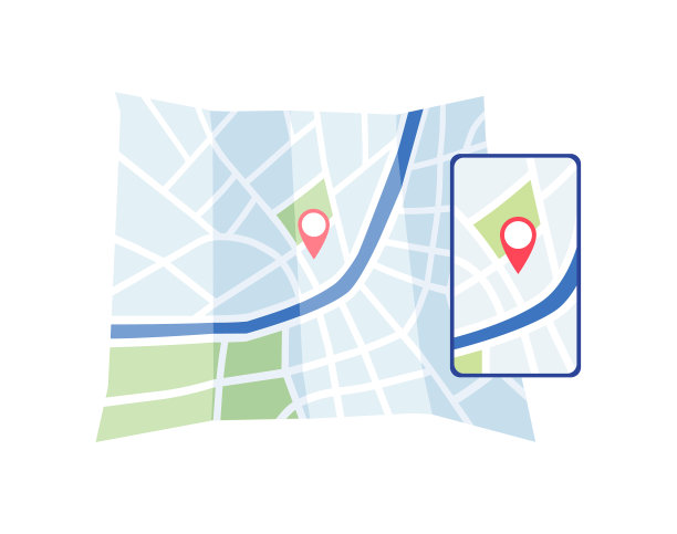 旅行地图和智能手机屏幕与GPS平图片下载