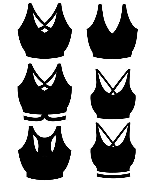 黑色剪影设置女性运动文胸女性图片下载