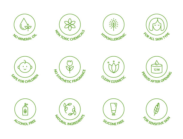 有机化妆品系列图标设置自然图片下载