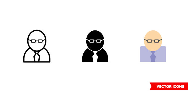 专业图标3种颜色黑色和图片下载