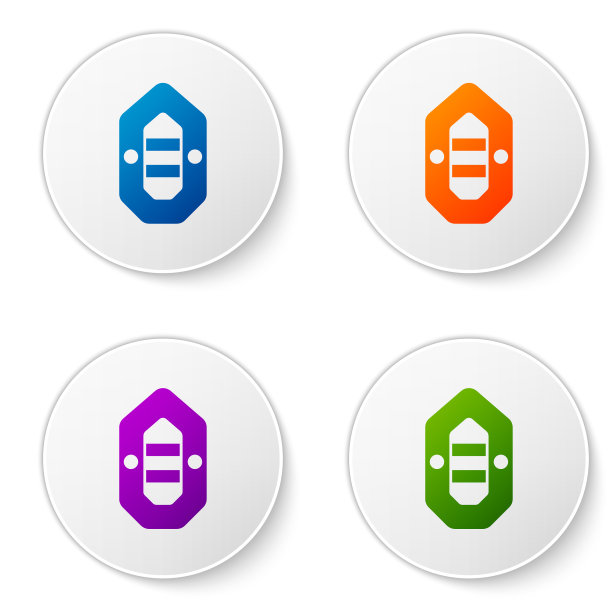 彩色漂流船图标孤立在白色图片下载