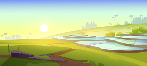 亚洲山区梯田景观图片下载