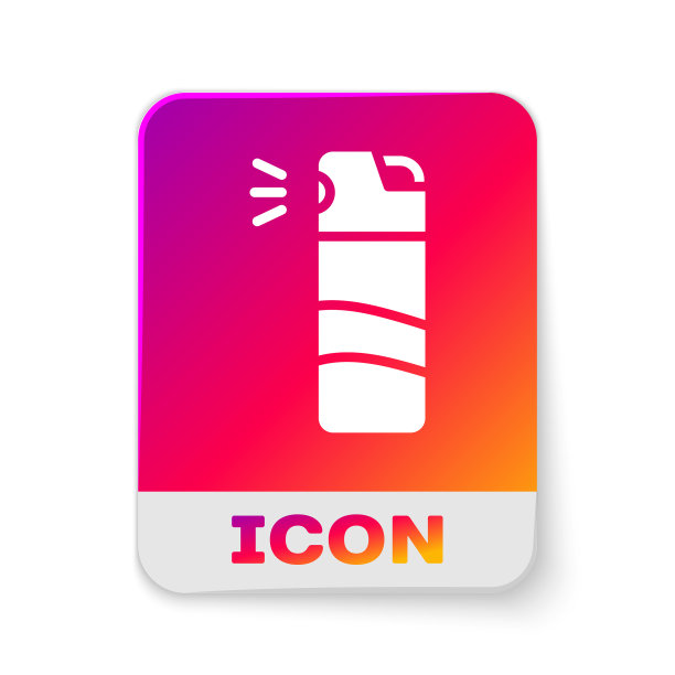 白色胡椒喷雾图标孤立在白色上图片下载