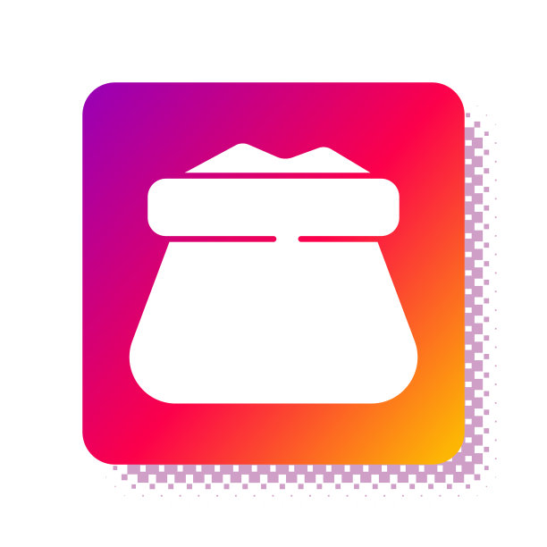 白色完整袋图标孤立在白色背景图片下载