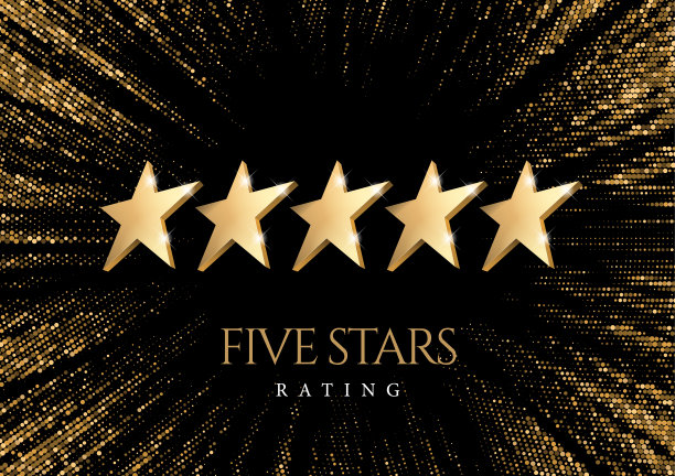 五个金色星星。图片下载