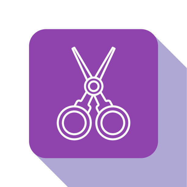 白线剪刀发型师图标孤立上图片下载