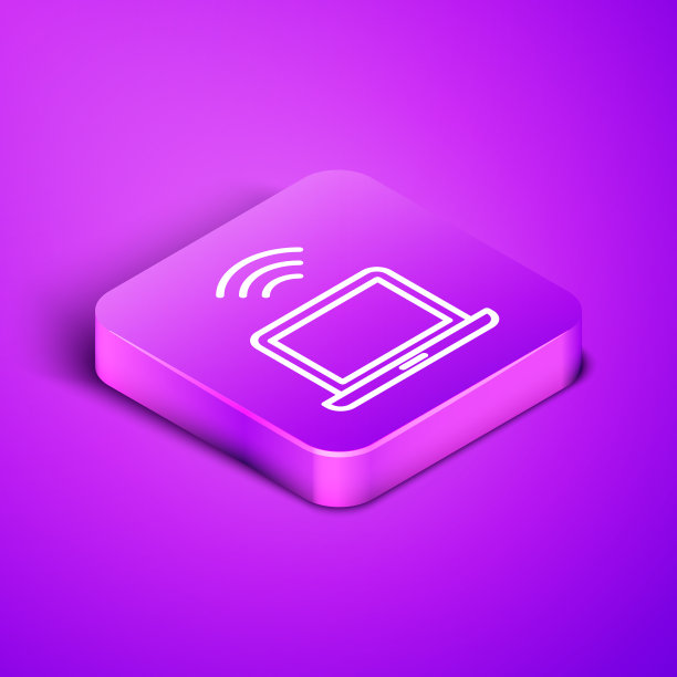 等距线无线笔记本电脑图标隔离图片下载